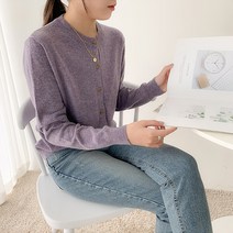 캐시미어 부드러운 여성 라운드 가디건