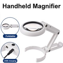 3X 4.5X 10X 25X 접이식 용접 돋보기 21LED 라이트 보조 클립 루페 데스크탑 수리 도구, [02] 8LED Magnifier