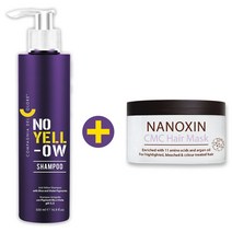 꼼빠니아 노 옐로우 샴푸 500ml + 나녹신 CMC 헤어 마스크 200ml 탈색전용 보색샴푸+복구헤어팩, 1세트