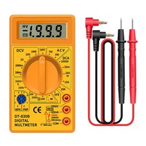 DT830B AC/DC LCD 디지털 멀티 미터 750/1000V 전압계 전류계 옴 테스터 안전 휴대용, [02] YELLOW, 02 YELLOW
