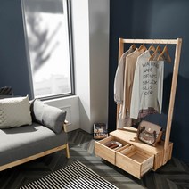 Sunshine 원목 옷걸이 행거 옷장 하부 서랍장 사무실 책상옆 간이 보조 800