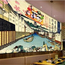 레트로벽지 벽지 일본 클래식 조롱박 스시 배경 벽 종이 바 레스토랑 장식 레트로 벽-35, 엠보싱 종이, 평방 미터