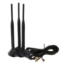 WiFi 안테나 RP-SMA 듀얼 밴드 2.4GHz 5.8GHz 자기 자료 무선 라우터 게이트웨이 PCI Express Net 작업 카드 어댑터, Black
