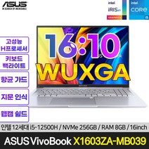 에이수스 비보북 16X, 256GB, Free DOS, X1603ZA-MB039, 트렌스페어런트 실버, 코어i5, 8GB