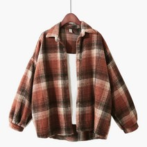 롱남방 프리 여성 여성 기모 체크남방 기모 남방 연예인 레이어드 겨울 체크