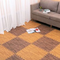 나뭇결 모양 바닥 퍼즐 매트 반려동물 층간소음 방지, 월넛메이플