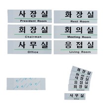 영문표기 부서안내 아크릴표지판 사무실 부착식아크릴명판 회사아크릴표찰, 화장실, 상세페이지 참조2