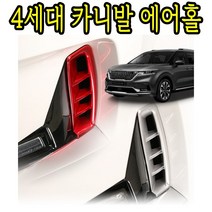 4세대 카니발 7인승 9인승 신형 프론트 전방 에어홀 가니쉬 에어로파츠 흡기구 커버 드레스업 효과 ABS소재 2P 레드 실버, 레드2P
