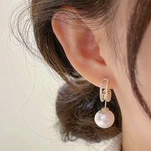 투웨이 C형 드롭 진주 귀걸이 A152