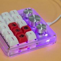 매크로키보드 단축키 미니 매크로 단축키 게이밍 프로그래밍 업무용 키보드 노브 15key 3 노브 기계식 핫 스왑 디자이너 한 손으로 kepad da vinciqmk를 통한 no, rgb가 있는 흰색, 체리 브라운