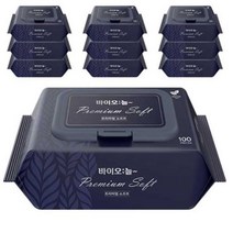 바이오늘 프리미엄 소프트 엠보싱 유아물티슈 캡형, 100매, 10팩