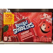 Kool-Aid 설탕 50% 감소 체리 탄산음료 221ml 6개입, 6개