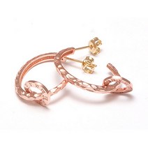 [비앤비골드]18K 빗살고리 핑크골드 핀귀걸이 JNE3061