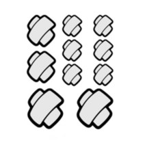 자동차 상처 가림용 십자 반창고 10P 세트 차량용데칼, 1개, 블루