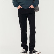 체이스컬트[경산 NC] 남성 기본 베이직 블랙 히든 밴딩 슬림 데님 긴바지