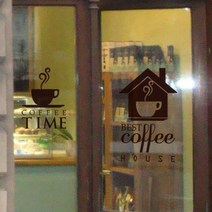 pk029-베스트커피하우스(소형)_그래픽스티커, 색상선택 초콜릿브라운