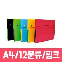 청운 12분류 도큐멘트화일 핑크/A4 1개 [At], 본상품선택