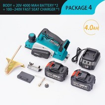 무선 전기 대패 15000rpm 전동 라우터 트리머 렌치 포함 목재 절단기 마끼다 배터리용 목공 도구, 2배터리 4.0A, 미국
