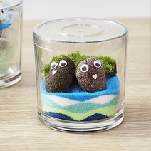 비단이끼 생이끼 테라리움 만들기 원예 치료 수업 키트, 이끼테라리움 원통1010 블루톤, 1개
