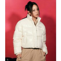 [국내정품배송] 리복 클래식 벡터 글로시 크롭 다운 자켓 여성 숏 패딩 점퍼 아이보리 이효리 착용
