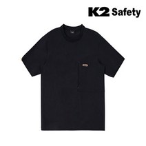 K2여름 반팔 라운드티셔츠 냉감 하계 회사작업복 단체복 유니폼 남녀공용 워크웨어 TS-2201, 블랙, 1개