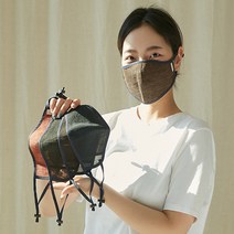 천연염색 트러블 피부 자극 없는 아토피 수제 삼베 얇은 면 천 마스크, 꽃무늬, 주황색