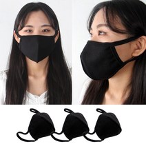 카베리 콧대가 살아있는 필터삽입형 3D입체 특양면 마스크 3장 1세트 100%, 1개, 블랙, 1개