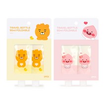 카카오프렌즈 여행용 액체용기 튜브세트 90ml 2P 2개입, 리틀어피치