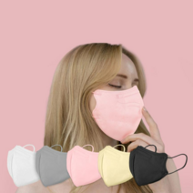 알럽스킨 위가드 새부리형 컬러마스크 KF94 대형 50매, 그레이