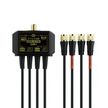 산전자 더블 분파기 4K8K(3224MHz)지상 디지털CATV 대응 출력 2.5C 케이블 70cm 금도금 널링 가공 커넥터 2SPA-K77W