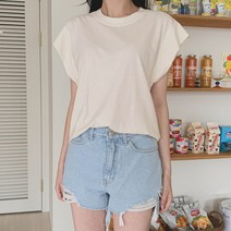 [바보사랑] 겟잇미 느채 프릴 나시 날개 여름 무지 티셔츠 [겟잇미]