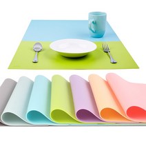 트립인 방수 실리콘 식탁매트 테이블매트 9 color, 400x300mm, 4.연오렌지