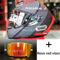 X14 헬멧 X-Tourteen Marquez 회색 Ant 풀 페이스 레이싱 오토바이 전문 모터사이클 안전모, 10 Revo Red Visor_01 M
