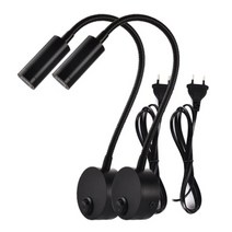 스테인드글라스 스탠드 조명 무드등 2pcs 새로운 디자인 독서 램프 led 벽 램프 3w 침대 옆 연구 책 램프 블랙 실버 화이트 벽 eu 미국 플러그 코드, 검은 나, 내추럴 화이트 4000k