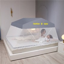 몽골텐트 게르천막 야외 캐노피천막 접이식 바닥 모기장 설치 학생 기숙사 이층 텐트 침대 커튼 프레임 모기장, 회색, 135x190x100cm