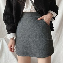 작은방 EG 겨울필수템 무지 모직 뒷밴딩 미니 스커트 3컬러