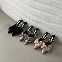 리본 스틸레토 벨벳 하이힐 여성 펌프스 WAT-9032CU