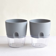 원형 저면관수 화분 자동급수 가드닝 슬릿 플라스틱, 그레이