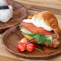 위드발리 원목 티크나무 원형 플레이팅접시 20cm, 단품