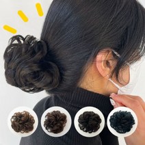 인모덧가발 이용사덧가발 한복쪽머리, 내추블랙