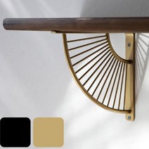 선반 받침 벽 고정 하프 철제 곡선 앤티크 인테리어 골드 흑색 DIY, 하프선반/200x200/골드
