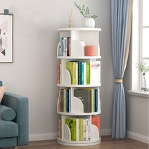 윌앤조이 360도 회전 책장 책꽂이 다용도 진열장 2단 4단 DIY가구 회전선반