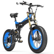 접이식 전기 자전거 팻바이크 LANKELEISI X3000plus-UP 1000W 20인치, CHINA_7 | 1000W 14.5Ah, Black blue