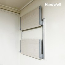 하드웰 시스템 폴딩 벽선반 2단 높이 60cm 접이식 세탁실 벽걸이 원목, 2단 높이60cm (아이보리 상판:60x30cm)