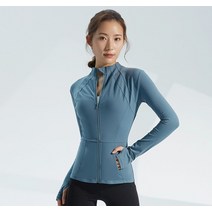 승마헬멧 조끼 승마복 복장 승마 옷 여성 승마 긴 소매 자켓 지퍼 슬림 피트, 푸른 색, XL