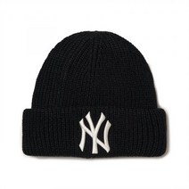 국내매장판 MLB 뉴 젤리 비니 털 모자 겨울 방한 동계 NY 블랙
