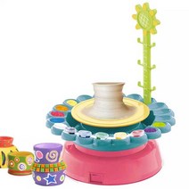 어린이도자기공예 도자기만들기 기계 도예 체험 키트, 핑크물레+점토2kg+액세서리+도구