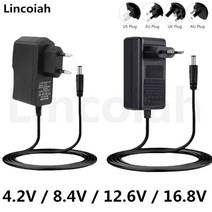 배터리 충전 4.2v 8.4v 12.6v 16.8v 1a 2a deko 레이저 레벨 용, 12.6v 2a dc 5.5-2.5, 유럽 ​​연합