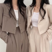 여성 바지정장세트 우영우정장 키작은 빅사이즈 정장바지 봄 가을 레이디 정장 패션 솔리드 여성 두 조각 세트 자른 블레이저 하이 웨이스트 레그