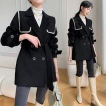 리버시블 핸드메이드 조개봉제 특수기 자수 울 코트